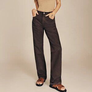 Reformation Val 90s Mid Rise Straight Jeans in Brown NWT